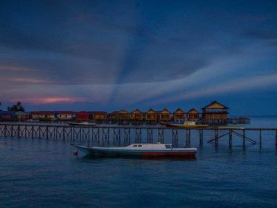 A boat near the jetty of Derawan Islands