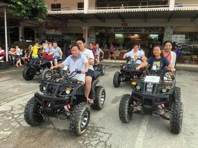 A group of tourists riding ATV at Desaru