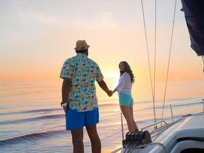A tourist couple enjoying their luxury cruise trip in Bali