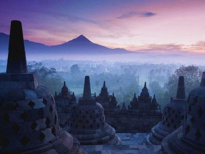 A view from the Borobudur Temple in Indonesia