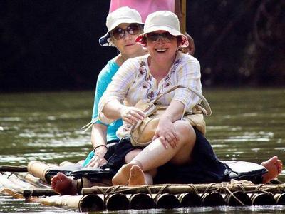 Bamboo rafting in Khao Sok National Park