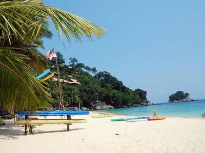 Beautiful sandy beach at Pulau Tioman