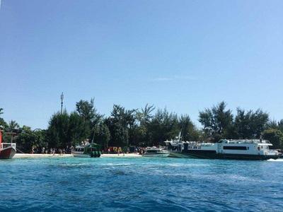 Boats by the seaside at Gili Trawangan