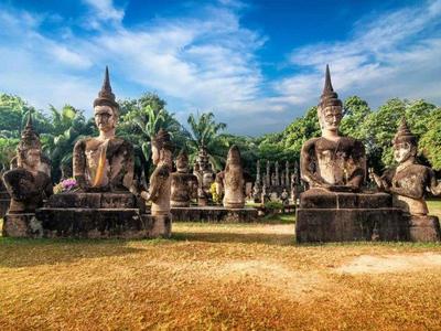 Buddha statues in a park at Vientiane