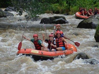Exciting white water rafting on Ayung River in Bali