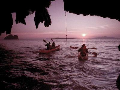 Kayak at Ao Luk sea cave in Krabi