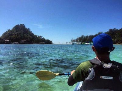 Kayaking in crystal clear waters