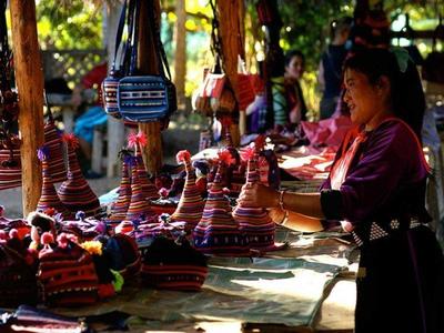 Lisu tribe handicrafts sold in the local Thai village