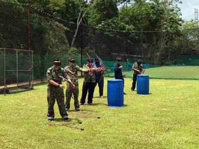 Players participating combat archery at Ola Park