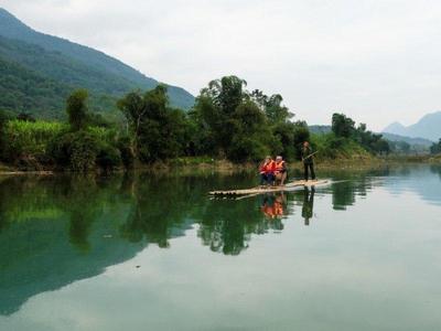 Pu Luong & Hieu Waterfall Trekking Expedition bamboo raft