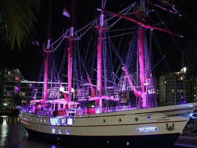 Royal Albatross illuminated at night in Singapore