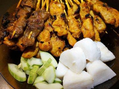 Satay and ketupat in Malaysia