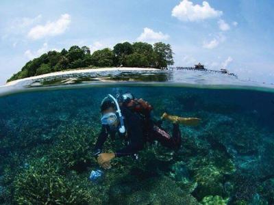 Snorkelling activity at islands near Kota Kinabalu