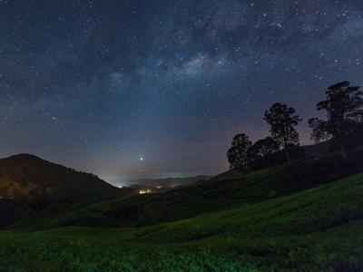 Starry night viewed at night on Cameron Highlands