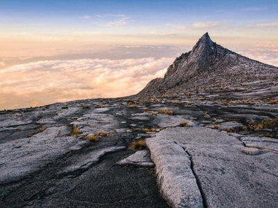 Summit view on the peak of Mount Kinabalu
