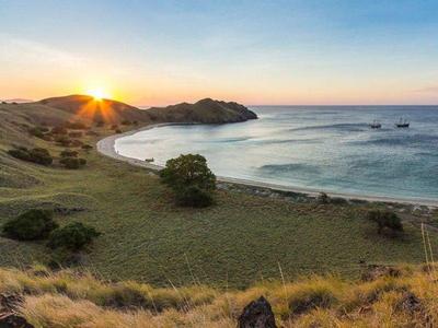 Sunset view by the beach at Komodo Island