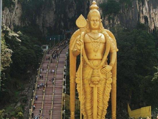 The Golden Murugan statue at Batu Caves