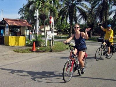 Tourists cycling at Kerian district