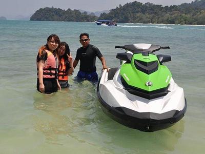 Tourists ready for jetski activity in Langkawi