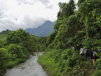 Trekking at the forests of Nong Khiaw by the river
