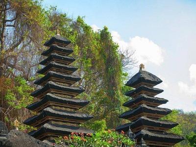 Two pagodas at the Goa Lawah Temple in Bali