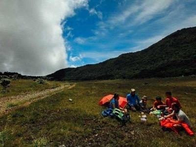 Visitors enjoying picnic at Mount Gede Pangranggo
