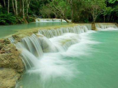 Waterfall of Kuang Si in Laos